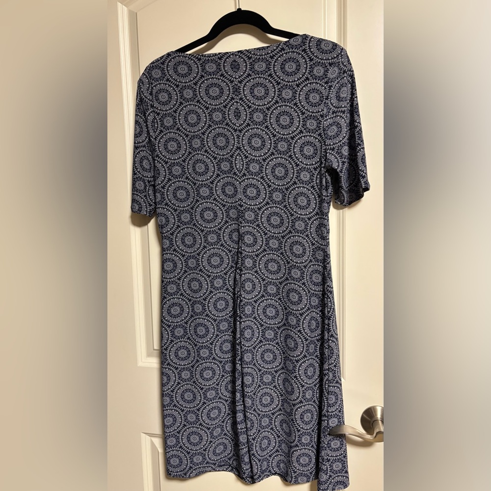 Tommy Hilfiger Navy Geometric Tee dress with 3/4 sleeves